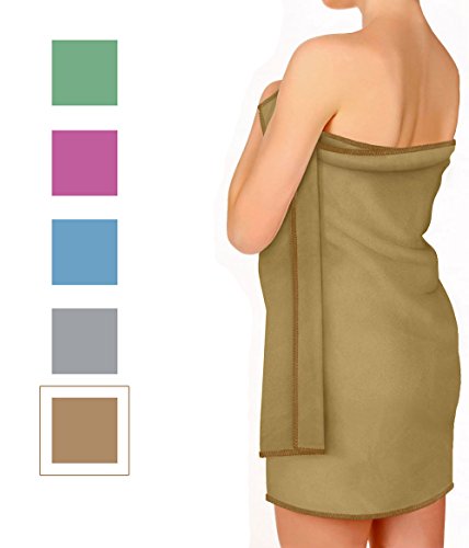 Microfiber Towel for Travel, Beach, Bath, Gym, Camping - XL Extra Large but Compact, Antibacterial and Quick Dry with small Carry Pouch (Brown, 60 x 30 Inches)