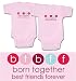2 Pink Bodysuits w/ Assorted Twin Girl Designs, Twin Girls Gift Set
