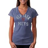 MLB Touch by Alyssa Milano New York Mets Ladies Fire Drill V-Neck T-Shirt - Royal Blue (Large)