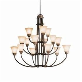 Kichler Lighting 1667OLZ 15 Light Polygon Chandelier, Olde Bronze