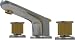 Whitehaus Beautiful Expressions Widespread Bathroom Faucet with Fluted Handles in Chrome/Gold Combo Finish