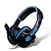Stereo Gaming Headphone Headset with Microphone (Blue)