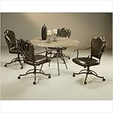 Westport 5 Piece Travertine Dining Set with Chair with Casters