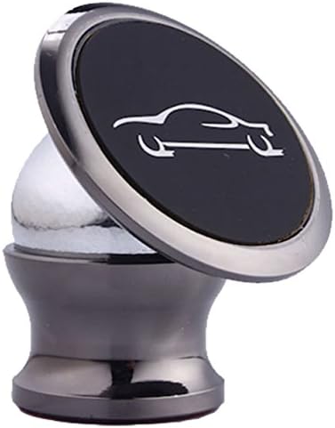 Solid Metal Cell phone holder bracket for car dashboard, desktop, or home with magnetic mount that swivels 360 degrees (Gun Metal)