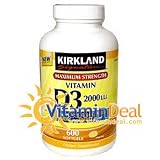 Vitamin D3 2000 IU 600 Softgels Kirkland SignatureTM--Mothers Day Gift