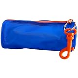BLUE ZIPPERED SEMI HARD EYEGLASS CASE W HOOK by