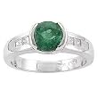 14K White Gold Emerald and Diamond Ring