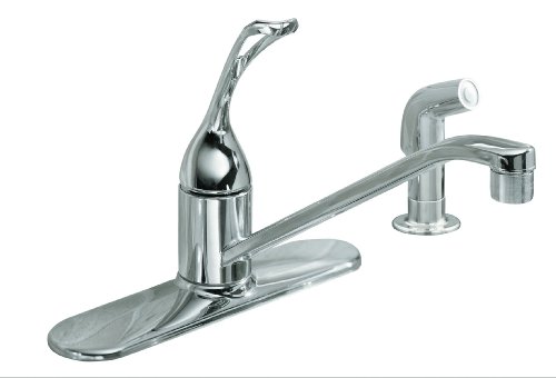 Kohler K-15172-TL-CP Coralais single-control kitchen sink faucet with 10 spout, color-matched sides