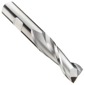 Niagara Cutter S203 High-Speed Steel End Mill, General Purpose, Regular Length, Uncoated (Bright), 2 Flutes, Square End, 1" Cutting Length, 1/2" Cutting Diameter