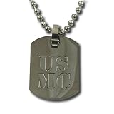 Marines Dog Tag Necklace Pendant with 19
