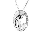 A Mothers Love Pendant with Diamonds in Sterling Silver with Chain