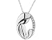 A Mothers Love Pendant with Diamonds in Sterling Silver with Chain