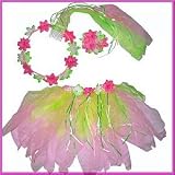 Pixie Tropical Dress Up Set (3pc) Select Color: Lime Green & Pink