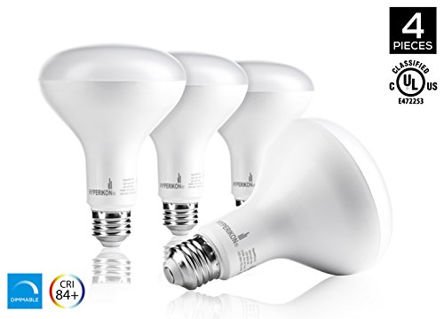 Hyperikon® BR30 LED Bulb, 9W (65W equivalent), 2700K (Warm Glow), Wide Flood Light Bulb, 120° Beam Angle, Medium Base (E26), Dimmable, UL-Listed and Energy Star-Qualified – (Pack of 4)