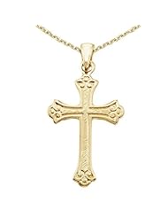 14K Yellow Gold Small Celtic Cross Pendant with 18" Chain