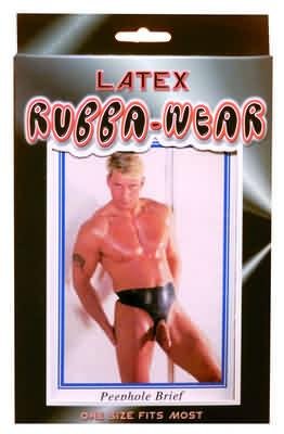 Rubba Wear Peephole Brief, Black, One Size