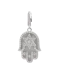 14k White Gold 0.53 Ct Diamond Hamsa Evil Eye Pendant