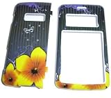 Yellow / Purple Flower Design Snap-On Hard Cover Protector Case for Verizon ENV2 VX-9100