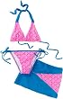Sweet Lola Girls 2-6x Cotton Candy 3 Piece Bikini Set