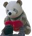 GIANT 32-INCHES TALL FAT STUFFED PANDA BEAR - UNIQUE LEOPARD-LIKE FUR COLOR - HOLDING...