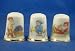 Porcelain China Collectable Thimbles - Set of Three Gnomes and Pixies