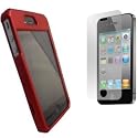 G5 Online Apple iPhone 4 / 4G Red Protective Hybrid Case Skin Cover  + Free Screen Protector