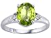 1.86 cts Genuine Peridot and Diamond Ring - 14kt White or Yellow Gold