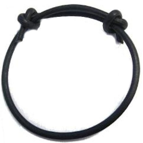 4mm Black Single Leather Cord Adjustable Knotted Bracelet
