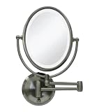 Zadro Next Generation LED Oval Wall Mirror, Satin Nickel, 1X-10X [Misc.]