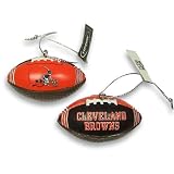 Cleveland Browns NFL Football Set of 4 Football Shaped Christmas Ornaments