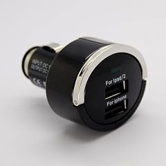 Gekiten iPad iPad2 Dual USB Car Charger 3.1A 【アップル アイパッド 用 カー シガレット パワードライブ USB チャージャー】ブラック 黒 0001-GE-IP016-BK