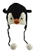 DeLux Penguin Face Wool Pilot Animal Cap/Hat with Ear Flaps and Poms