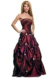 Ball Gown Strapless Wedding Prom Dress #547 (20, Burgundy)