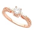 14K Rose Gold Diamond Engagement Ring - 0.59 Ct.