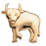 14K Yellow Gold "Playful Bull" Brooch