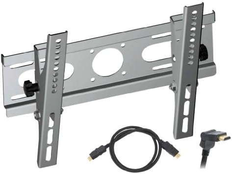 Pyle Super Wall Mount &amp; Cable Package for Home/Office/Schools/Public -- PSXPT006 Tilt Wall Mount for 14" to 37" Displays + PHDMRT6 6Ft. Horizontal Swivel High Definition HDMI Cable With Heavy-Duty Fiber Shielding.