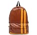 Two-tone (Brown and Orange) Soft Pleather Backpack Schoolbag Cool for School