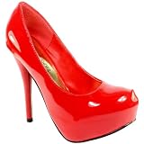 Womens High Stiletto Heeled Platform Court Shoes