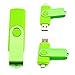 AreTop Dual Flash Drive 8GB OTG USB2.0 Flash Drive Disk Memory Stick Thmb Drives USB Stick Pen Drive With Caps for Both Computers and Android Devices, Green