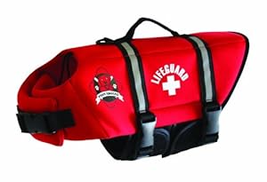 Paws Aboard Extra Small Neoprene Designer Doggy Life Jacket, Red Lifeguard