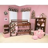 Blossoms 4-Pc Crib Set: 4-Piece Bumper Set, Coverlet, Skirt, Crib Sheet by Trend Lab