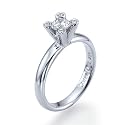 0.34 Carat D-E / SI1 - SI2 Round Cut Diamond Solitaire 14k White Gold Engagement Ring