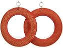 AM3573clip - Red 60mm Hoop Earrings with clip on fittings