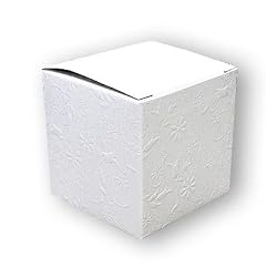White Embossed Floral - One Piece Gift Boxes (2" x 2" x 2")