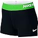 Nike Women's Pro Cool 3-Inch Training Shorts (Black/Action Green/White/Medium)