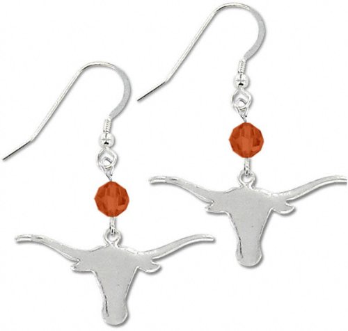 Texas Longhorns Round Crystal Earrings