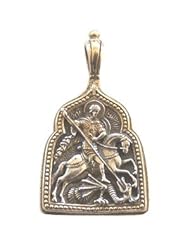 Saint George medal or pendant - 24K Gold and 925 silver (2.5x2x.25 cm or 1x0.8x0.1 inches) Fedorovs original masterpiece