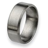 Beveled Edge Brushed Titanium Ring (8.0 mm) - Sizes 6-13
