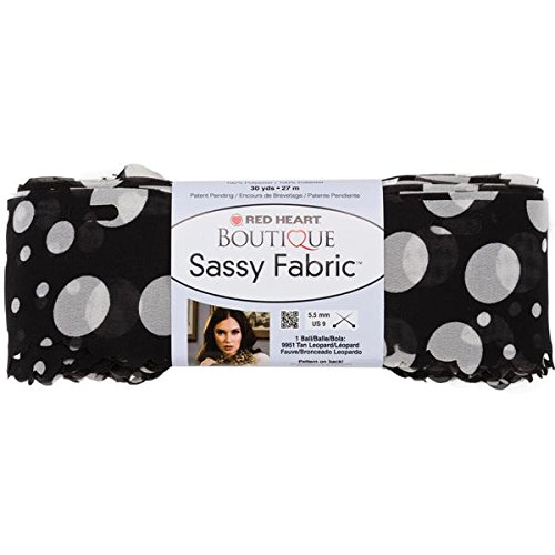 Red Heart Boutique Sassy Fabric Yarn-Black Dot