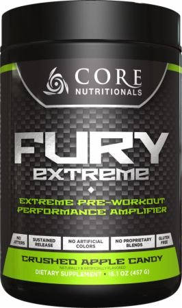 Core Nutritionals Fury Extreme Pre-Workout Performance Amplifier - Crushed Apple Candy ...